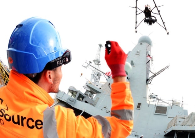The drone was trialled with HMS Diamond in Portsmouth