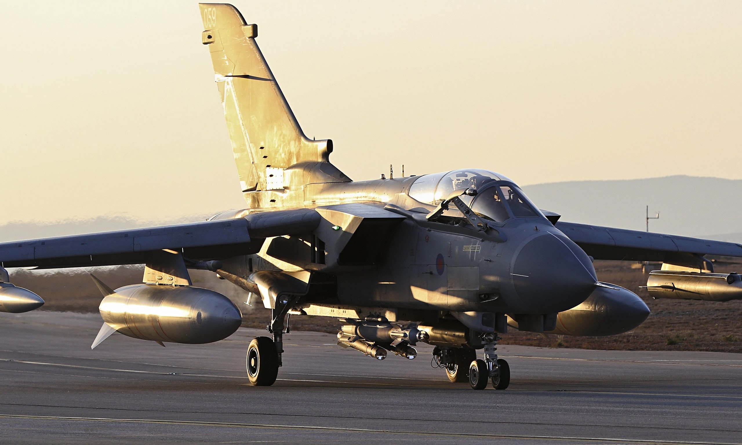 A Tornado GR4, currently the UK's primary strike aircraft.