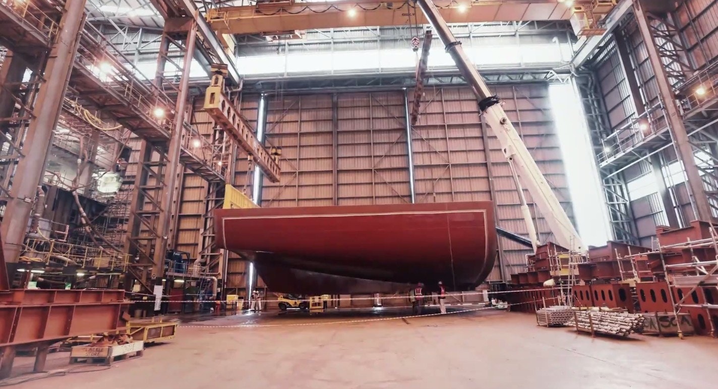 HMS Forth's aft section at Govan, Glasgow