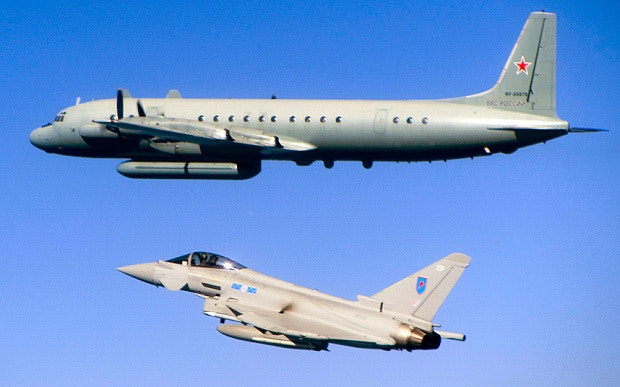 Typhoon alongside a Russian 'Coot' electronic intelligence gathering aircraft over the Baltic.