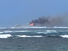 New Zealand naval ship runs aground, catches fire, sinks
