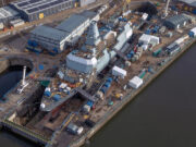 Drone shots show progress on new British warships