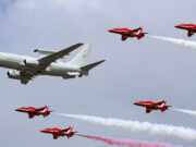First E-7 Wedgetail makes debut flypast with Red Arrows