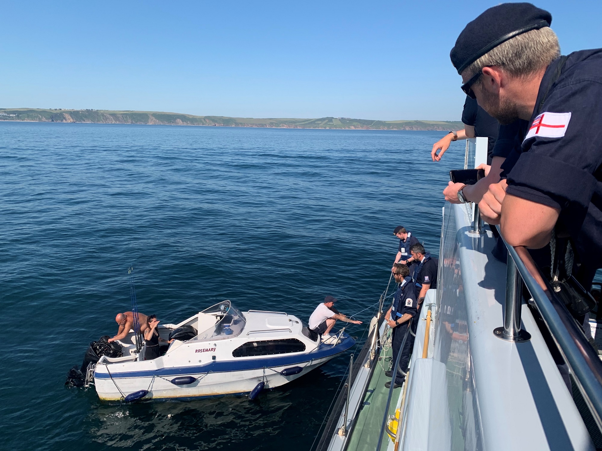 HMS Puncher rescues crew of stricken fishing boat