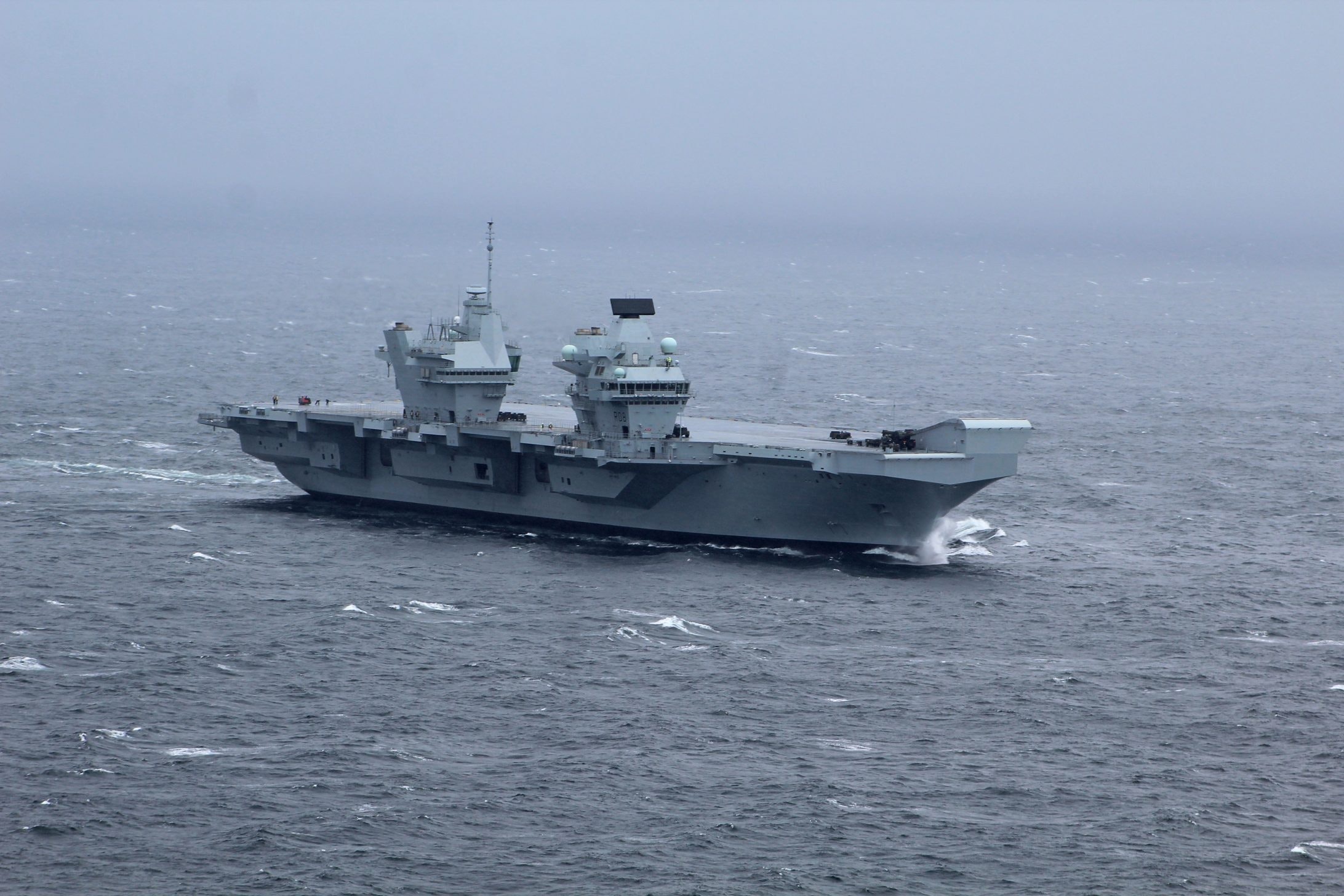 HMS Queen Elizabeth sets sail to continue sea trials