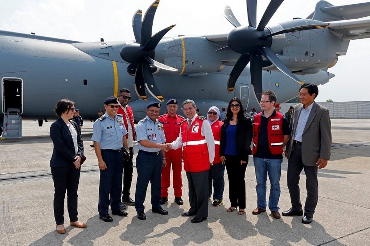 A400M delivers first humanitarian cargo with Royal Malaysian Airforce