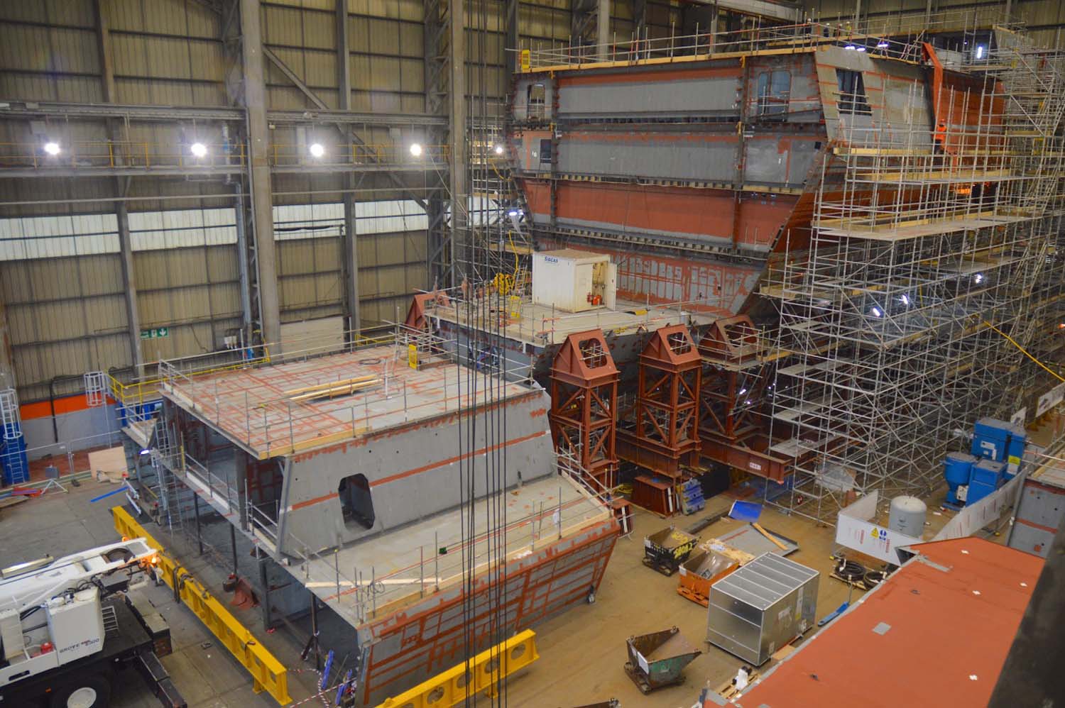 Progress picks up on Type 26 Frigate HMS Glasgow in Glasgow