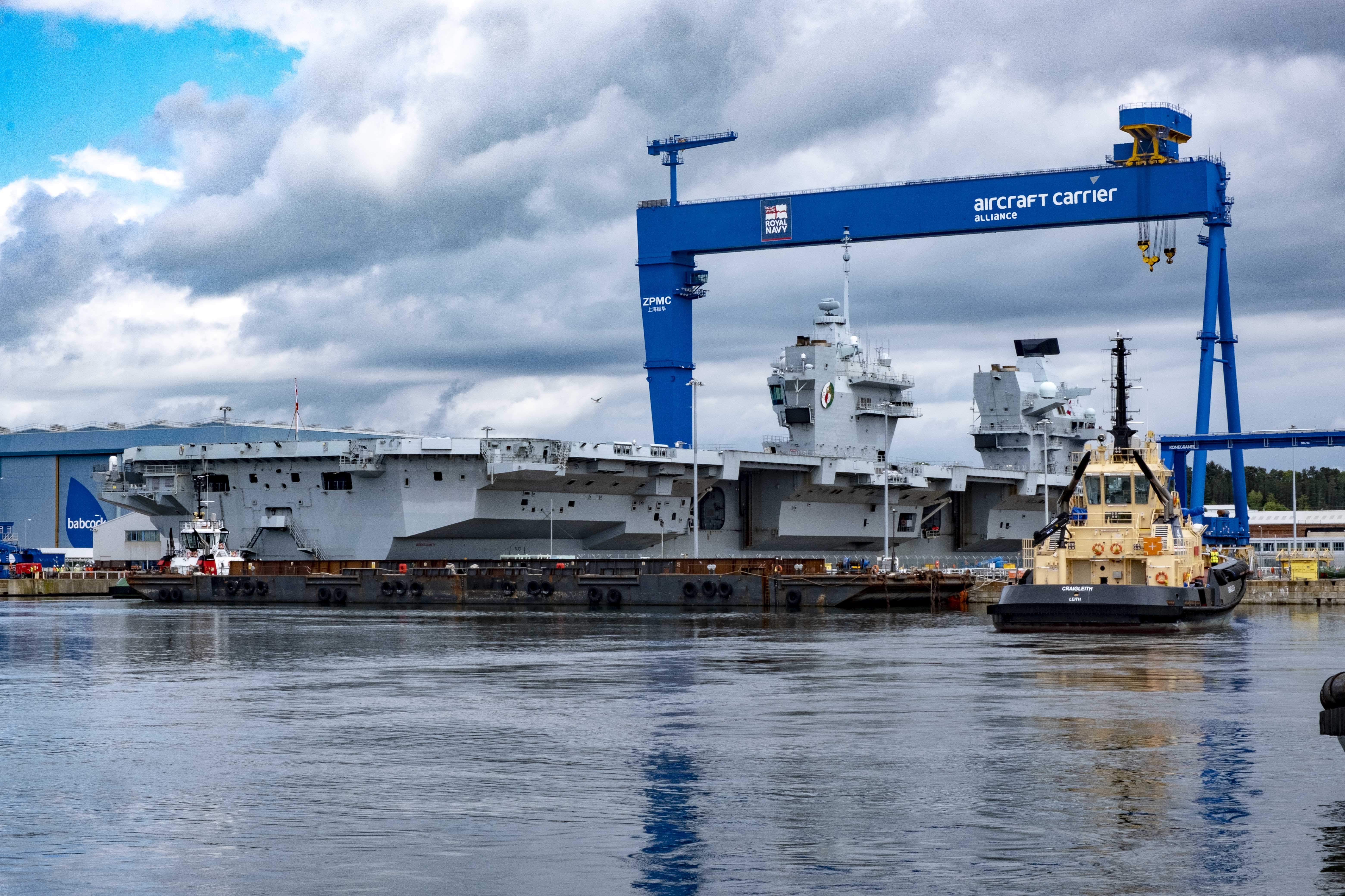 Babcock complete maintenance work on HMS Queen Elizabeth at Rosyth