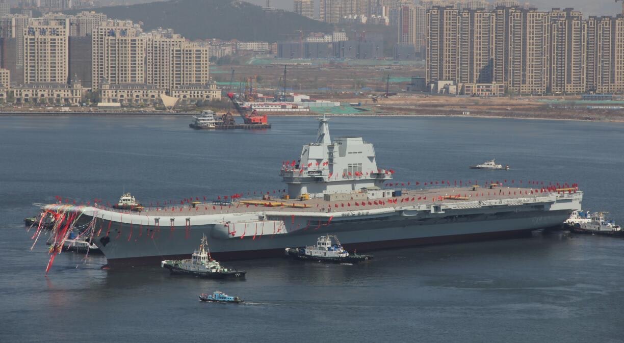 China launches first home built aircraft carrier
